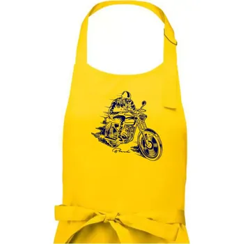 Kuchyňská zástěra Motorkář blesk - Dámská zástěra na vaření - Univerzální velikost ( Žlutá )