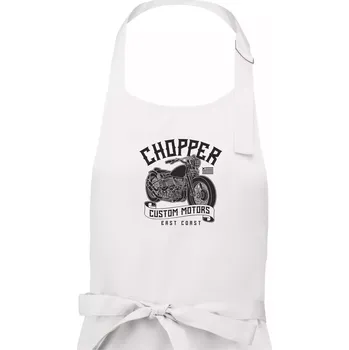 Kuchyňská zástěra Chopper custom motors - Dámská zástěra na vaření - Univerzální velikost ( Bílá )