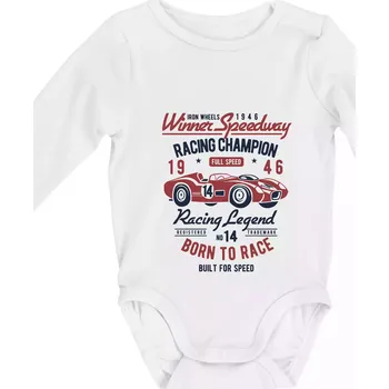 Winner Speedway - Body kojenecké s dlouhým rukávem - Dlouhý r. 3-6 měs ( Bílá )