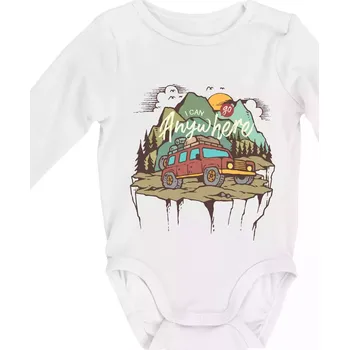 Adventure car - Body kojenecké s dlouhým rukávem - Dlouhý r. do 3 měs ( Bílá )