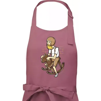 Kuchyňská zástěra Starý jezdec - Dámská zástěra na vaření - Univerzální velikost ( Starorůžová )