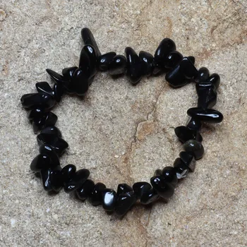 Náramek Náramek - Obsidián duhový černý sekaný