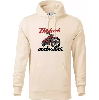 Pánská mikina Dědeček motorkář - Mikina pánská Cape s kapucí - M ( Mandlová )