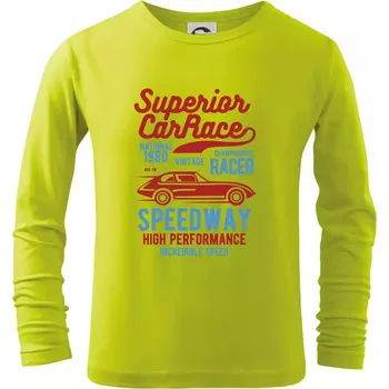 Dětská móda Superior Car Race - Triko dětské Long Sleeve - 122 cm/6 let ( Limetková )
