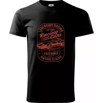 Pánské tričko Legendary Racing Cars - Triko extra velké (5-8XL) - 6XL ( Černá )
