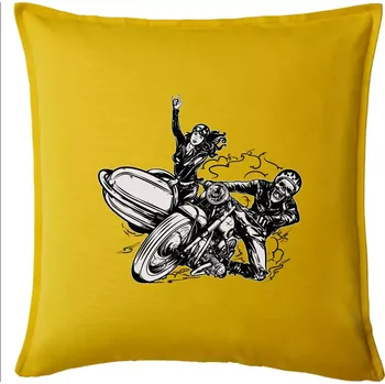 Polštář Motorka se sajdkou - Polštář 50x50 - 50x50 - Pouze potah ( Žlutá )