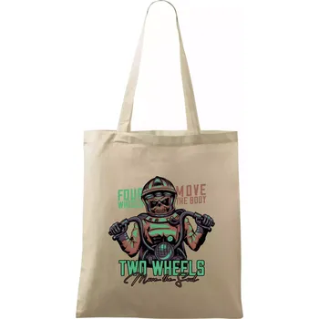 Nákupní taška Two Wheels Move the Soul - Taška bavlněná - 42 x 38 cm ( Naturální )