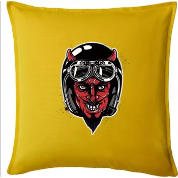 Polštář Ďábel motorkář - Polštář 50x50 - 50x50 - Pouze potah ( Žlutá )