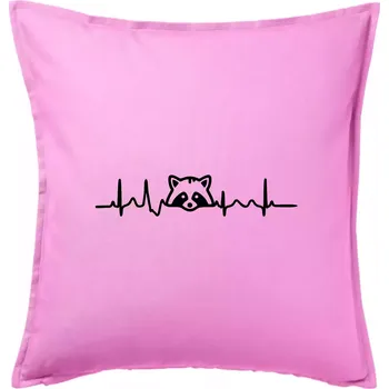 Polštář Mýval EKG - Polštář 50x50 - 50x50 - Pouze potah ( Růžová )