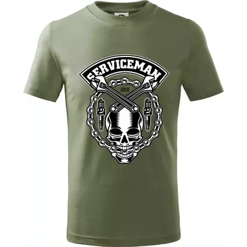Lebka serviceman - Tričko dětské bavlněné - 146 cm/10 let ( Khaki )