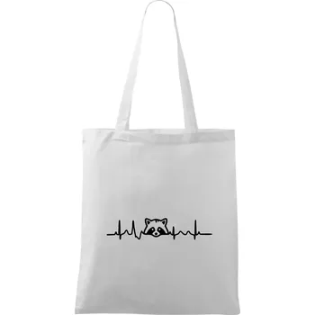 Mýval EKG - Taška bavlněná - 42 x 38 cm ( Bílá )