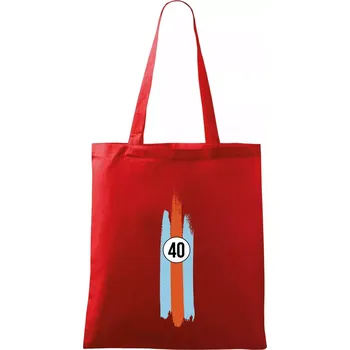 Nákupní taška Vintage Race 40 - Taška bavlněná - 42 x 38 cm ( Červená )