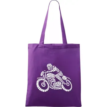 Motorkář nápisy - Taška bavlněná - 42 x 38 cm ( Fialová )