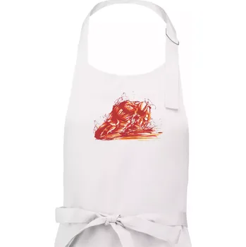 Kuchyňská zástěra Silniční moto splash - Dámská zástěra na vaření - Univerzální velikost ( Bílá )