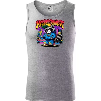 Mýval - masked bandit grafitti - Tílko pánské Core - S ( Tmavě šedý melír )