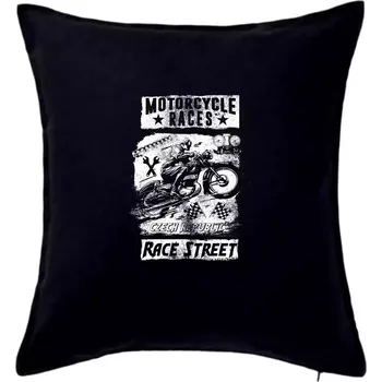 Polštář Motorcycle Races - Polštář 50x50 - 50x50 - Pouze potah ( Černá )