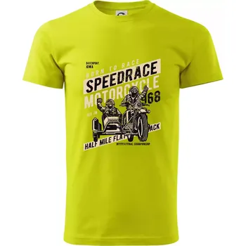 Speedrace motrcycle half mile - Klasické pánské triko vyšší gramáže - M ( Limetková )