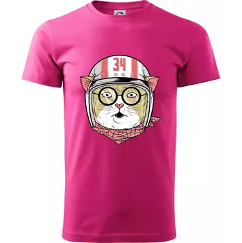 Pánská móda Moto kočka - Klasické pánské triko vyšší gramáže - 2XL ( Purpurová )