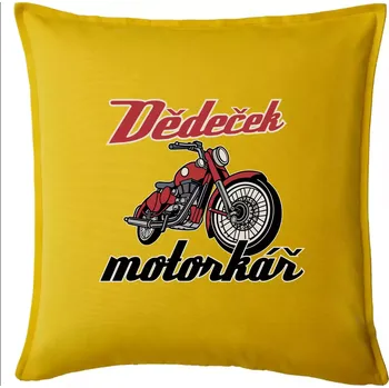 Polštář Dědeček motorkář - Polštář 50x50 - 50x50 - Pouze potah ( Žlutá )