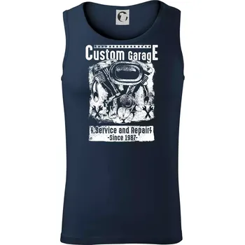 Custom Motorcycle Garage - Tílko pánské Core - 2XL ( Námořní modrá (velmi tmavá - téměř černá) )