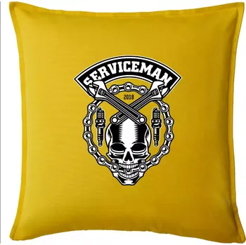 Polštář Lebka serviceman - Polštář 50x50 - 50x50 - Pouze potah ( Žlutá )