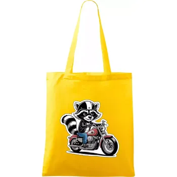 Mýval na motorce kreslený - Taška bavlněná - 42 x 38 cm ( Žlutá )