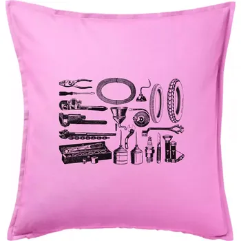 Polštář Oprava motorky - Polštář 50x50 - 50x50 - Pouze potah ( Růžová )