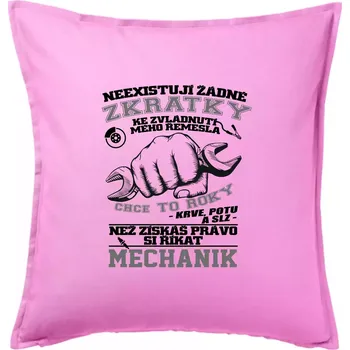 Polštář Mechanik zkratky - Polštář 50x50 - 50x50 - Včetně výplně ( Růžová )
