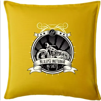 Polštář Nejlepší motorkář na světě - Polštář 50x50 - 50x50 - Pouze potah ( Žlutá )