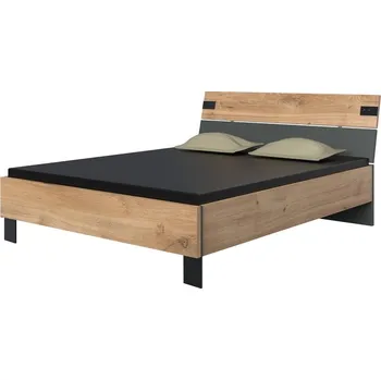 Postel Sconto MARION 160 x 200 cm prkenný dub/grafit