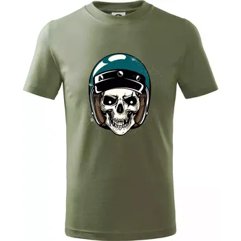 Moto helma modrá - Tričko dětské bavlněné - 122 cm/6 let ( Khaki )