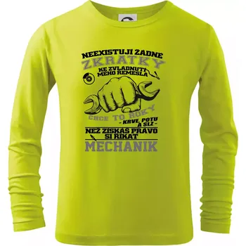 Chlapecké tričko Mechanik zkratky - Triko dětské Long Sleeve - 122 cm/6 let ( Limetková )
