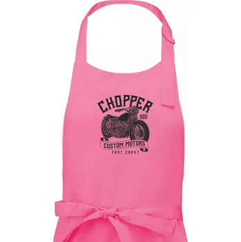 Kuchyňská zástěra Chopper custom motors - Pánská zástěra na vaření - Univerzální velikost ( Růžová )