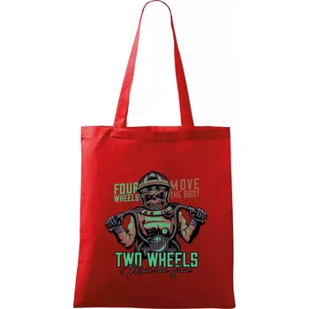 Nákupní taška Two Wheels Move the Soul - Taška bavlněná - 42 x 38 cm ( Červená )