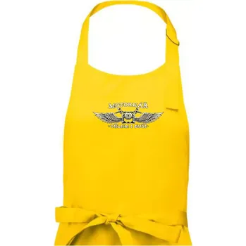 Kuchyňská zástěra Motorkář tělem i duší - Pánská zástěra na vaření - Univerzální velikost ( Žlutá )