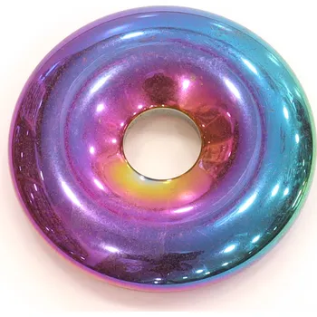 Přívěsek Donut hematit elektricky pokovený - 30 mm BL1