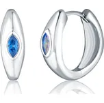 JVD Dámské stříbrné kruhové náušnice s modrými zirkony SVLE0846SH2M100