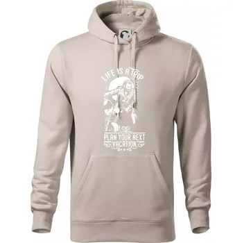 Pánská mikina Life Is a Trip - Mikina pánská Cape s kapucí - L ( Ledově šedá )