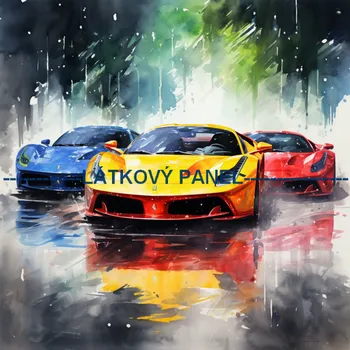 Látkový panel - Auto - AM-14 Velikost: 15x15cm, Materiál: Kočárkovina