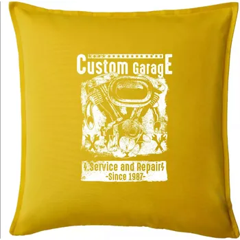 Polštář Custom Motorcycle Garage - Polštář 50x50 - 50x50 - Pouze potah ( Žlutá )