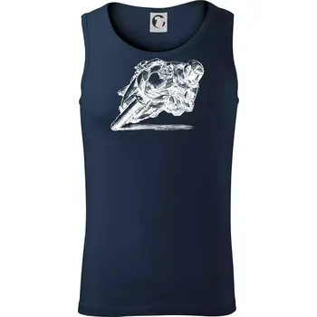 Motorkář skica - Tílko pánské Core - S ( Námořní modrá (velmi tmavá - téměř černá) )