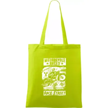 Motorcycle Races - Taška bavlněná - 42 x 38 cm ( Limetková )