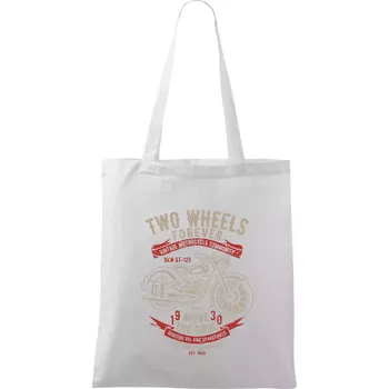 Two Wheels Forever 2 - Taška bavlněná - 42 x 38 cm ( Bílá )
