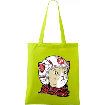 Moto kocour - Taška bavlněná - 42 x 38 cm ( Limetková )