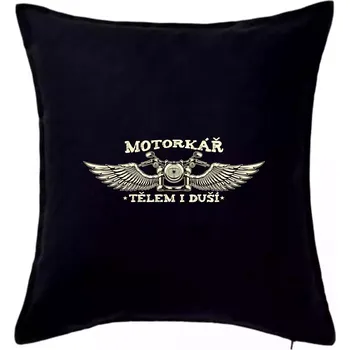 Polštář Motorkář tělem i duší - Polštář 50x50 - 50x50 - Pouze potah ( Černá )