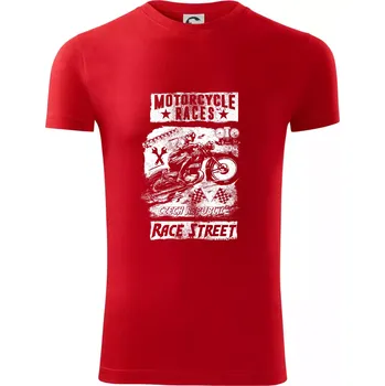 Pánské tričko Motorcycle Races - Viper FIT - Pánské zůžené tričko - L ( Červená )