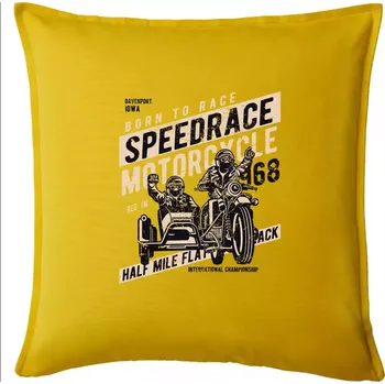 Polštář Speedrace motrcycle half mile - Polštář 50x50 - 50x50 - Pouze potah ( Žlutá )