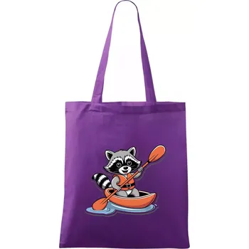 Mýval v kajaku kreslený - Taška bavlněná - 42 x 38 cm ( Fialová )