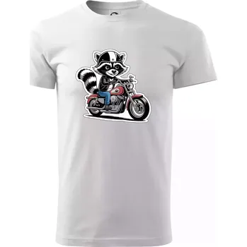 Mýval na motorce kreslený - Triko extra velké (5-8XL) - 7XL ( Bílá )
