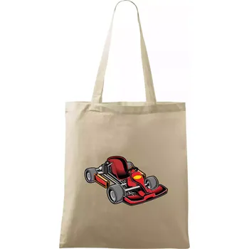 Motokára červená - Taška bavlněná - 42 x 38 cm ( Naturální )
